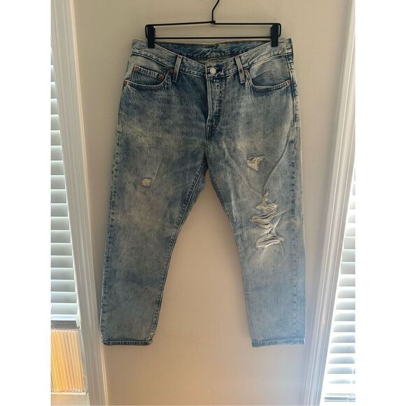 Levi’s Women’s 501 CT ripped Light Wash skinny jeans size 29 - Picture 1 of 7